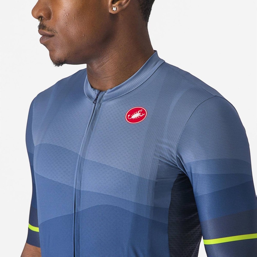 Castelli ORIZZONTE Men Jersey Blue / Light Grey Blue | 38PDQOJXL