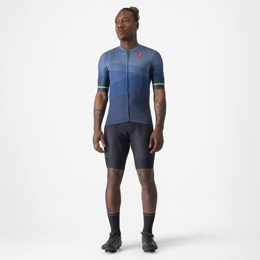 Castelli ORIZZONTE Men Jersey Blue / Light Grey Blue | 38PDQOJXL