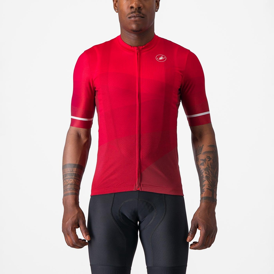 Castelli ORIZZONTE Men Jersey Red / Red / White | 34DPZGIUK