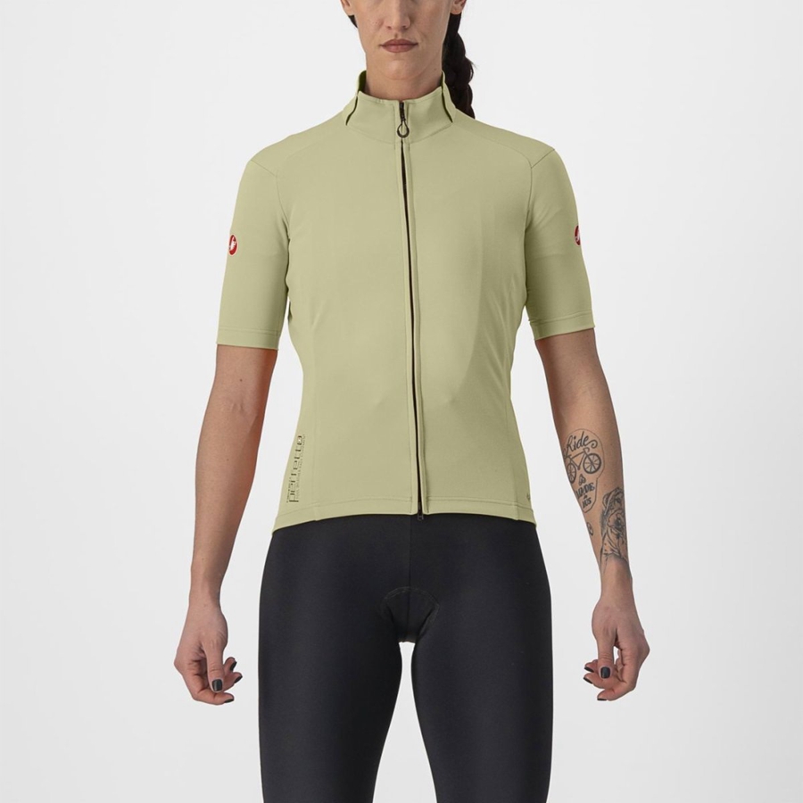 Castelli PERFETTO RoS 2W WIND Women Jackets Green | 83OHGUDKI