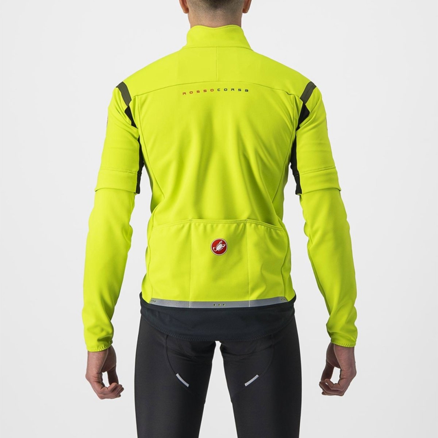 Castelli PERFETTO RoS 2 CONVERTIBLE Men Jackets Light Green / Dark Grey | 03XYIDOVF