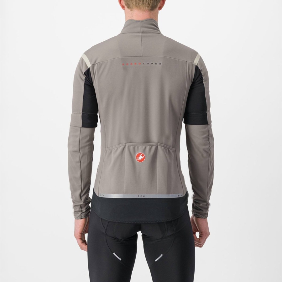 Castelli PERFETTO RoS 2 CONVERTIBLE Men Jackets Grey / Khaki Grey | 69UMZCKEY