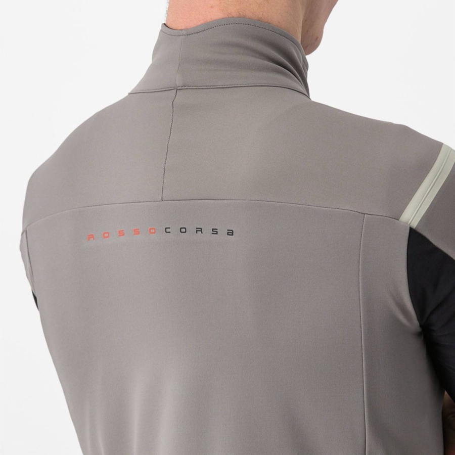 Castelli PERFETTO RoS 2 CONVERTIBLE Men Jackets Grey / Khaki Grey | 69UMZCKEY