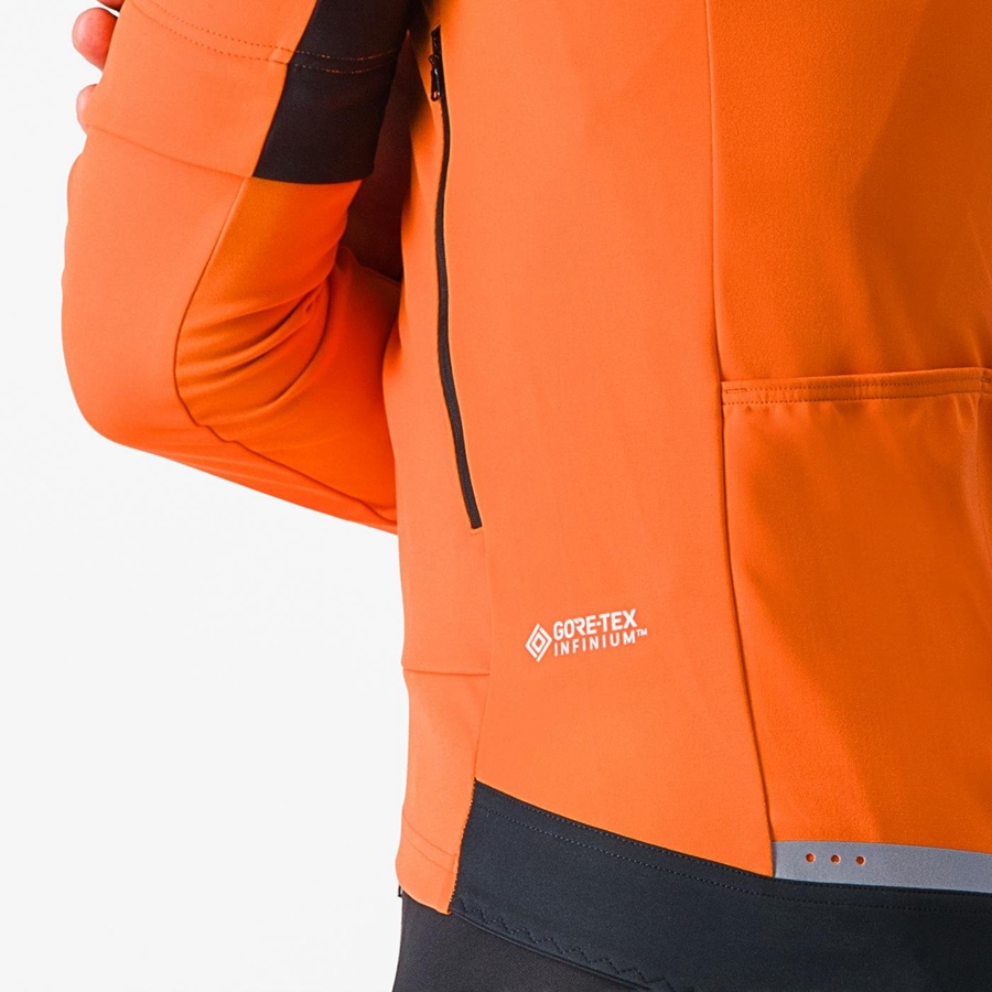 Castelli PERFETTO RoS 2 CONVERTIBLE Men Jackets Red Orange / Dark Grey | 10JZXSFEI