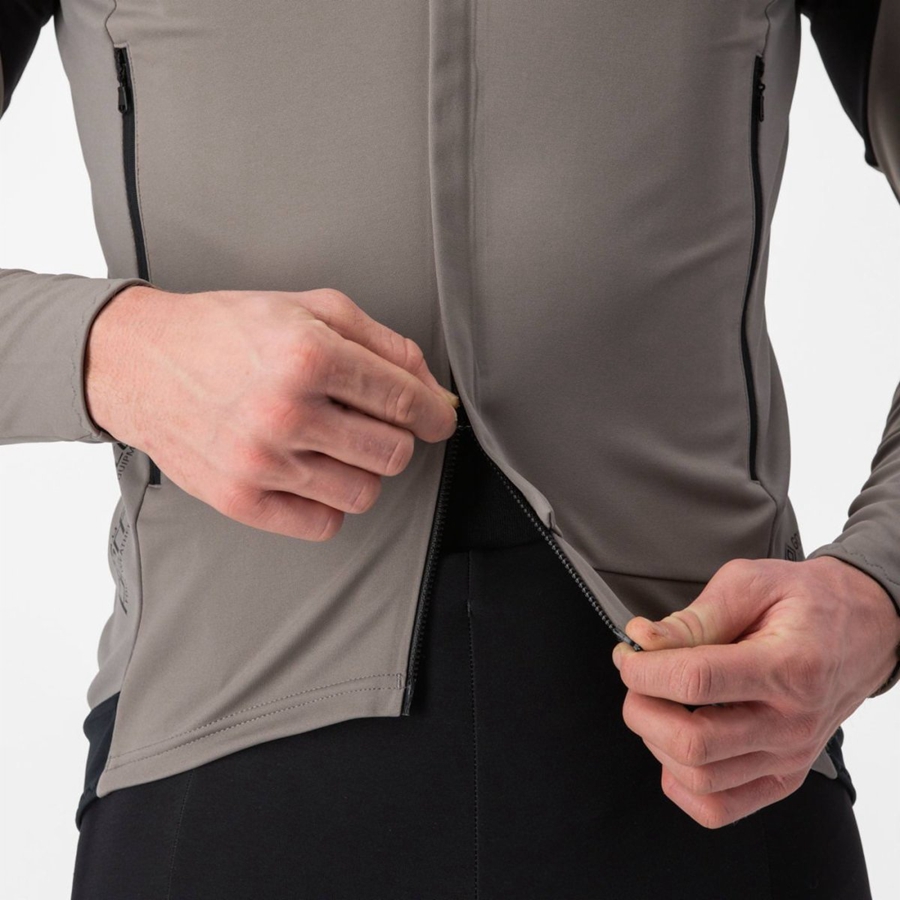 Castelli PERFETTO RoS 2 Men Jackets Grey / Khaki Grey | 01GBLEQAS