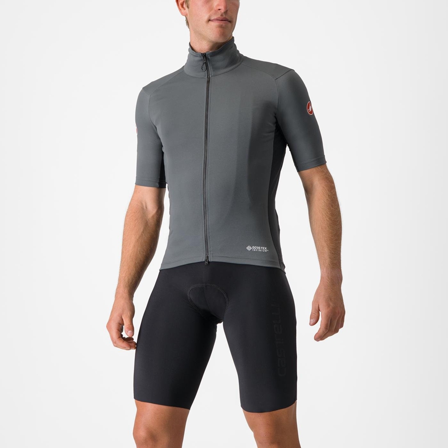 Castelli PERFETTO RoS 2 WIND Men Jackets Grey | 74MYVTSJR