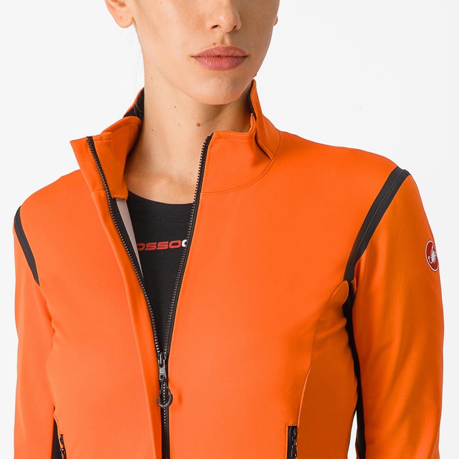 Castelli PERFETTO RoS 2 W Women Jackets Red Orange / Black | 85HBMRSWD