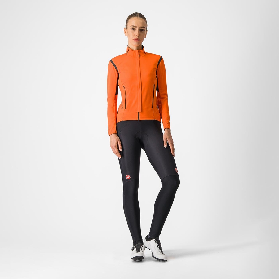 Castelli PERFETTO RoS 2 W Women Jackets Red Orange / Black | 85HBMRSWD