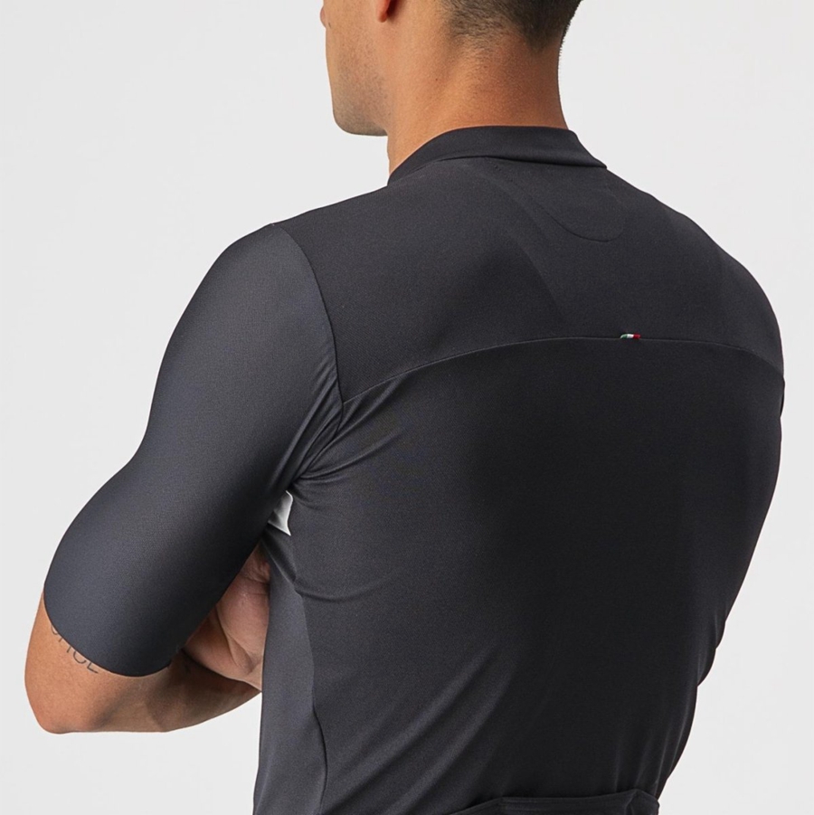 Castelli PROLOGO 7 Men Jersey Black / Silver Grey / White | 84IYOGNQH