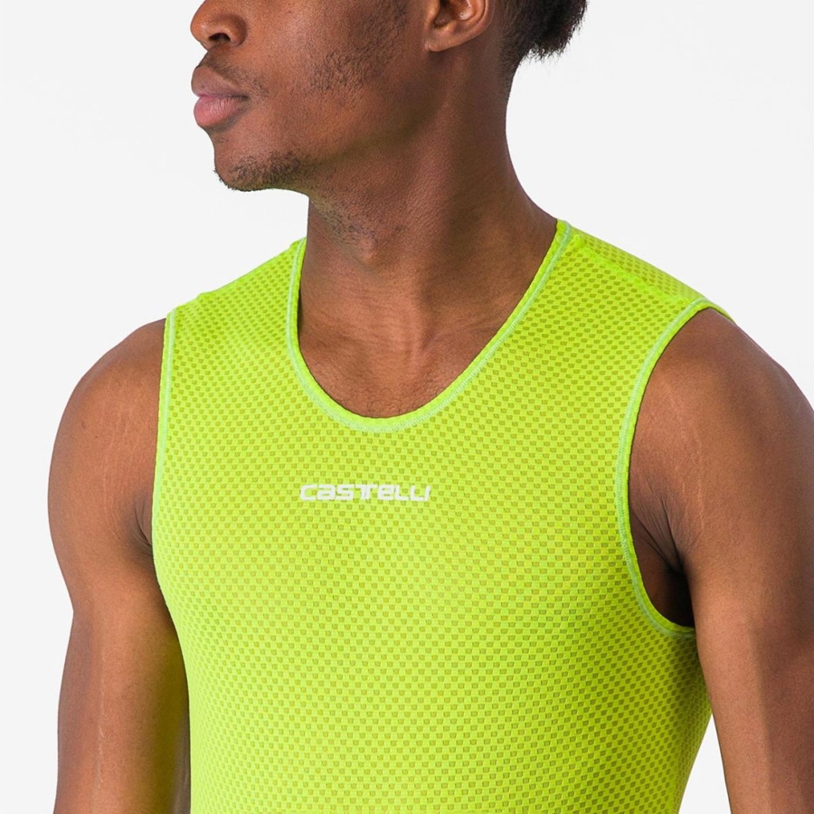 Castelli PRO MESH 2.0 SLEEVELESS Men Base Layer Light Green | 61GQKLNOZ