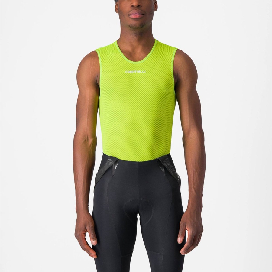 Castelli PRO MESH 2.0 SLEEVELESS Men Base Layer Light Green | 61GQKLNOZ