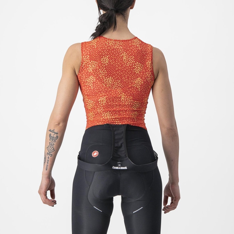 Castelli PRO MESH 4 W SLEEVELESS Women Base Layer Orange | 98OYPRFMH