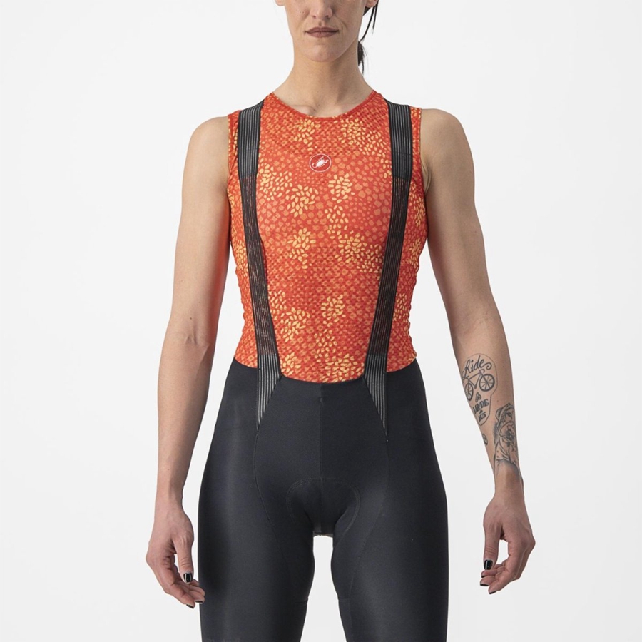 Castelli PRO MESH 4 W SLEEVELESS Women Base Layer Orange | 98OYPRFMH