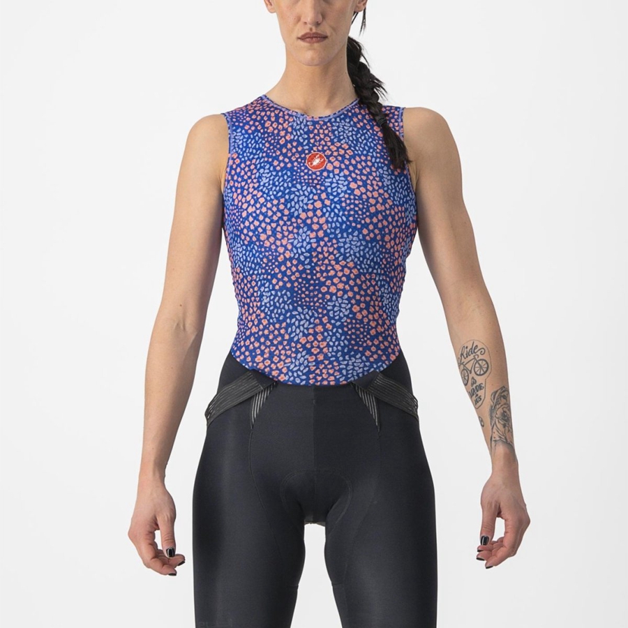 Castelli PRO MESH 4 W SLEEVELESS Women Base Layer Purple White | 83RYXGQUI