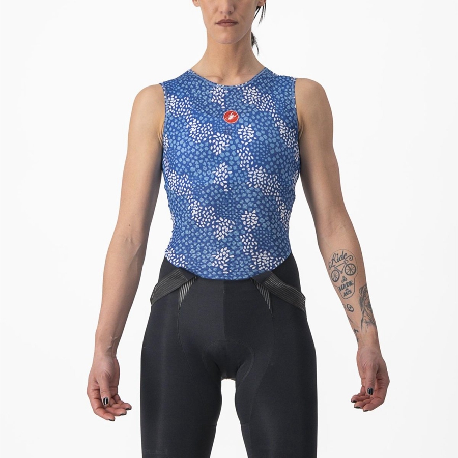 Castelli PRO MESH 4 W SLEEVELESS Women Base Layer Blue | 24UVSTZHP