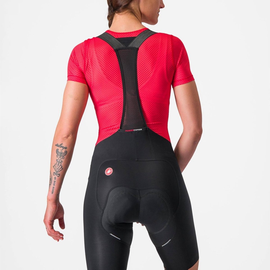 Castelli PRO MESH W SHORT SLEEVE Women Base Layer Red | 15FGJRKYC