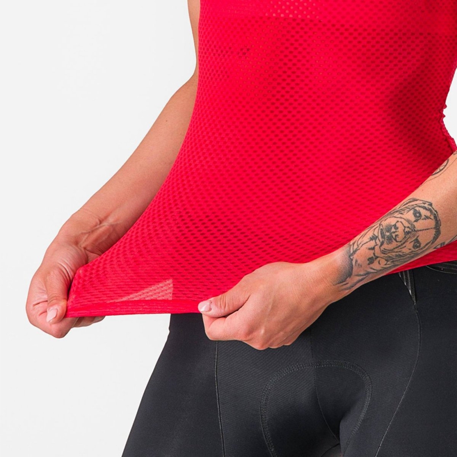 Castelli PRO MESH W SLEEVELESS Women Base Layer Red | 18LTQDPXB