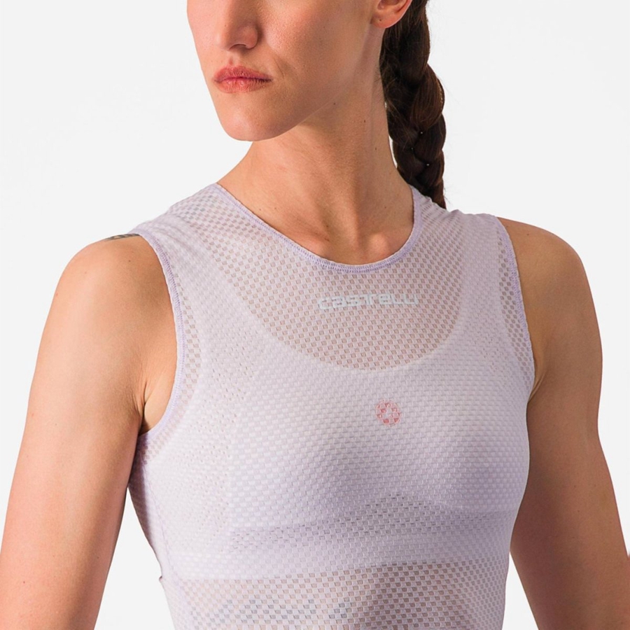 Castelli PRO MESH W SLEEVELESS Women Base Layer Purple White | 19KJSZIGF