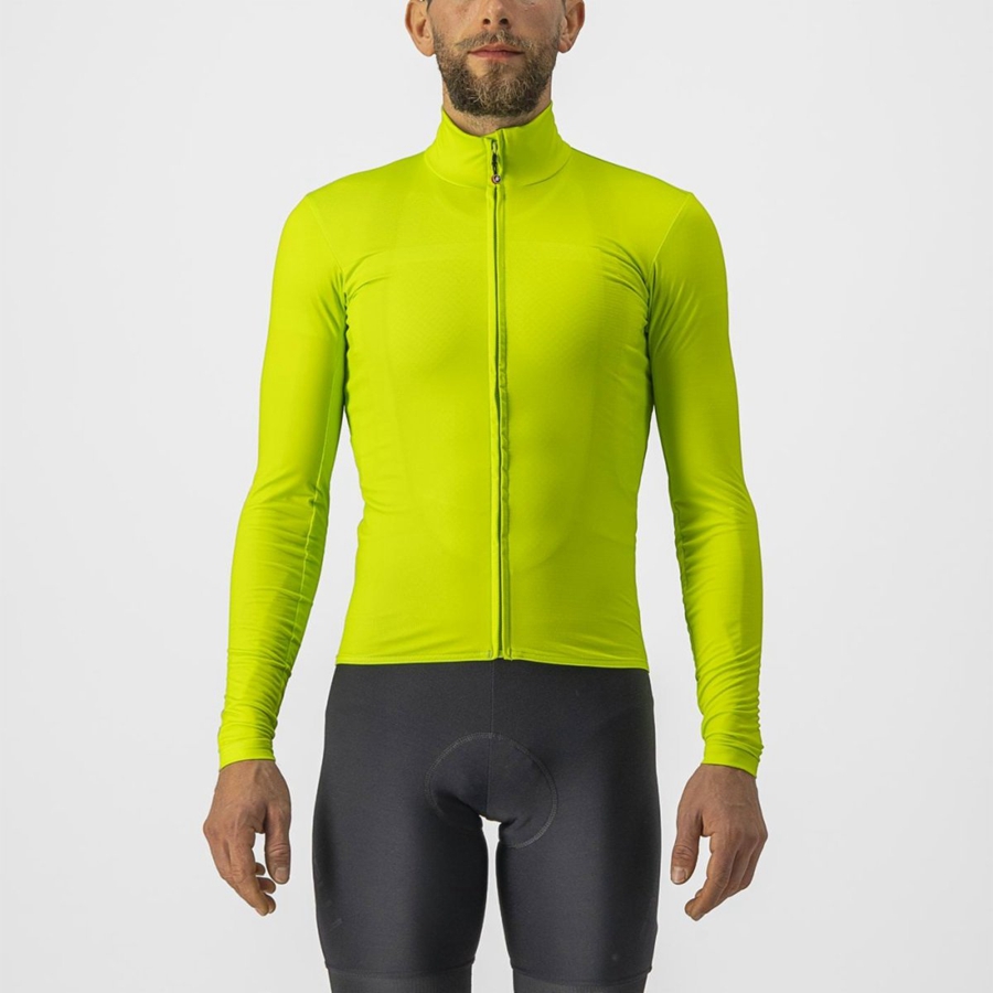 Castelli PRO THERMAL MID LS Men Jersey Light Green | 69SHMOQYX