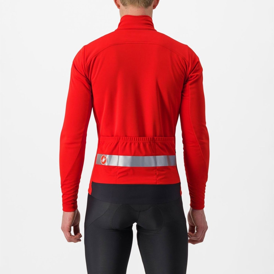 Castelli RADDOPPIA 3 Men Jackets Red / Silver | 79OIWQZED