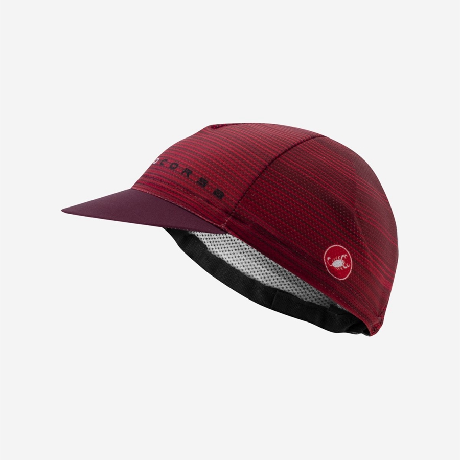 Castelli ROSSO CORSA Men Cap Burgundy | 65UQYHASK