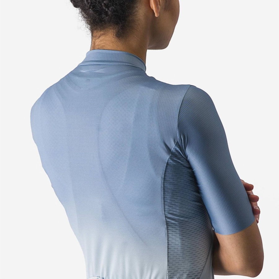 Castelli SALITA Women Jersey Grey Blue / Blue | 68TPXEOYU