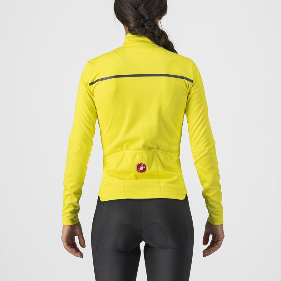 Castelli SINERGIA 2 FZ Women Jersey Yellow / Dark Grey | 27OJVZTCU