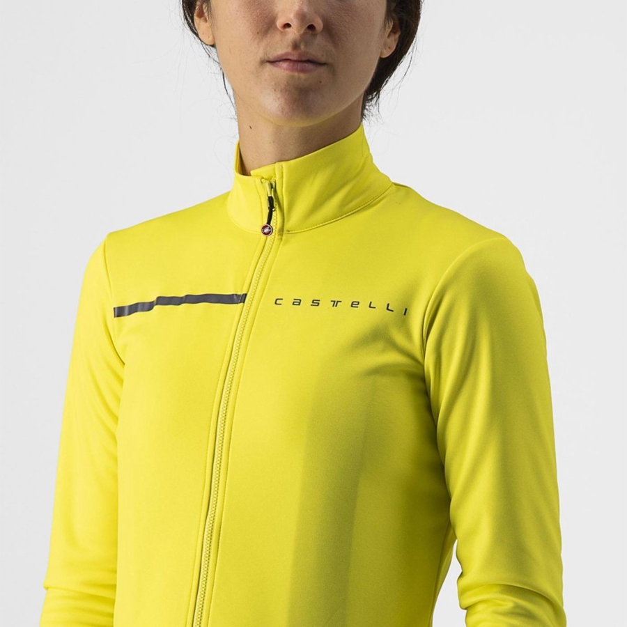 Castelli SINERGIA 2 FZ Women Jersey Yellow / Dark Grey | 27OJVZTCU