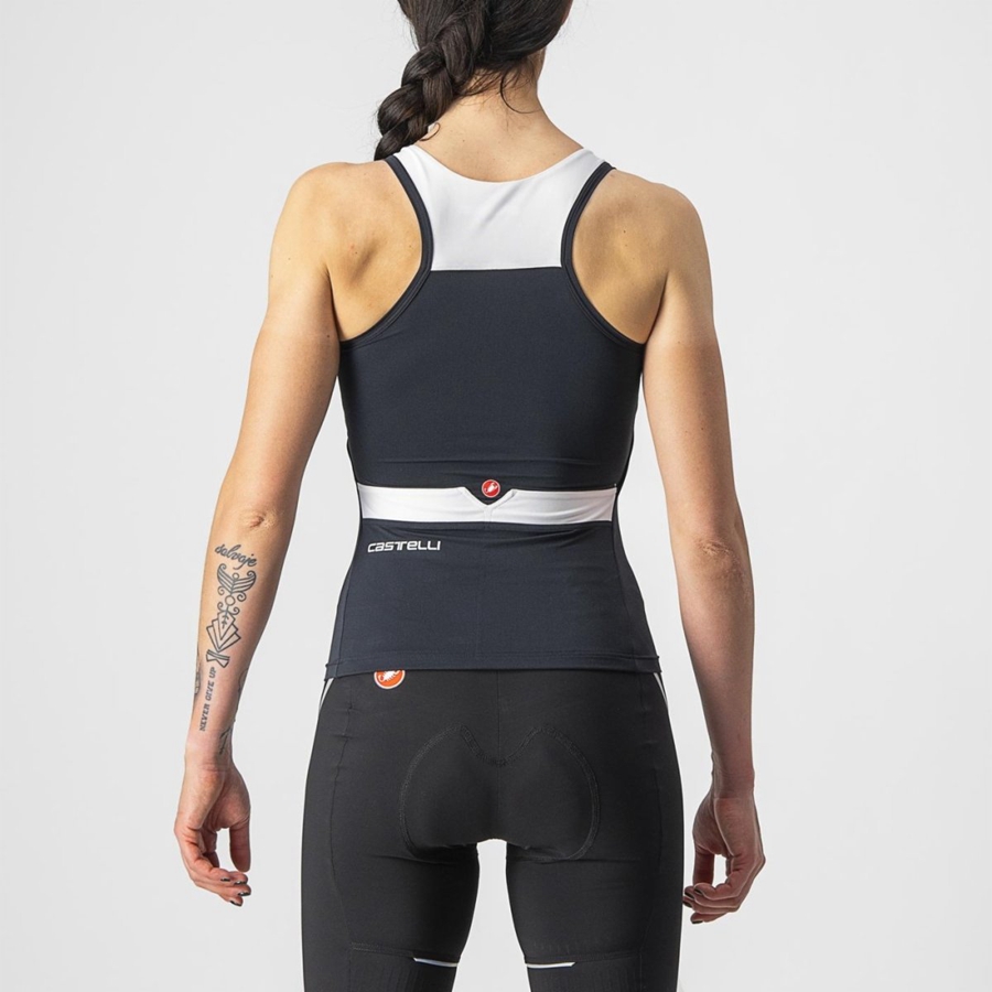 Castelli SOLARIS TOP Women Jersey Black / White | 76BZHCOMG