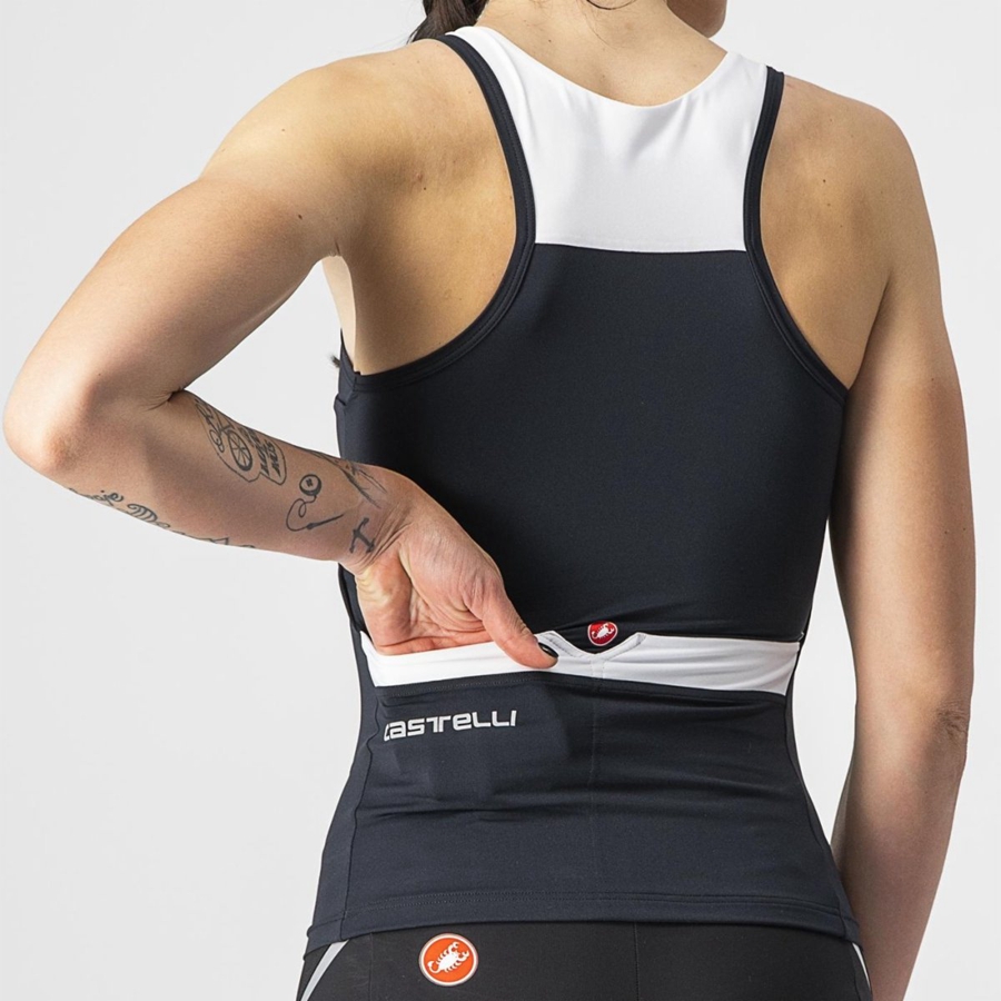 Castelli SOLARIS TOP Women Jersey Black / White | 76BZHCOMG