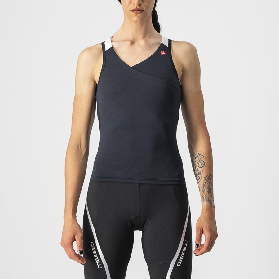 Castelli SOLARIS TOP Women Jersey Black / White | 76BZHCOMG