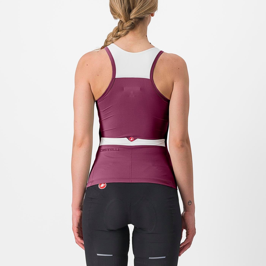 Castelli SOLARIS TOP Women Jersey Deep Purple / White | 46XZJOYBD