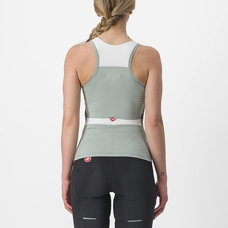 Castelli SOLARIS TOP Women Jersey Green / White | 97ZNIXJHQ