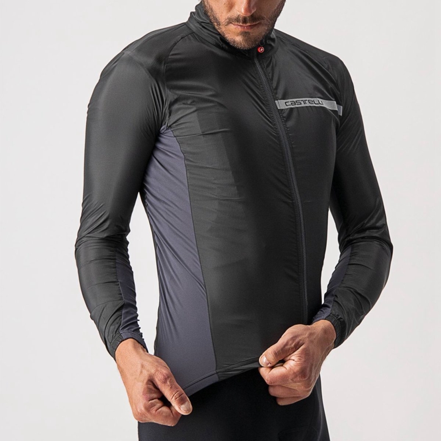 Castelli SQUADRA STRETCH Men Protection Black / Dark Grey | 07BTXJEHU