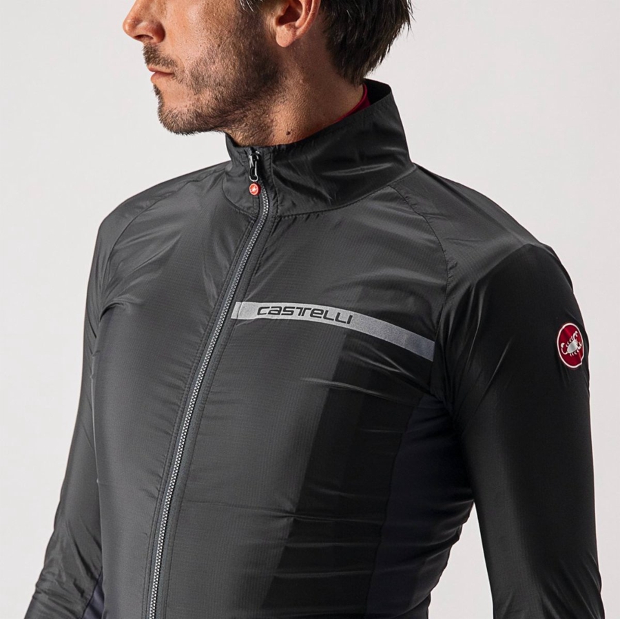 Castelli SQUADRA STRETCH Men Protection Black / Dark Grey | 07BTXJEHU