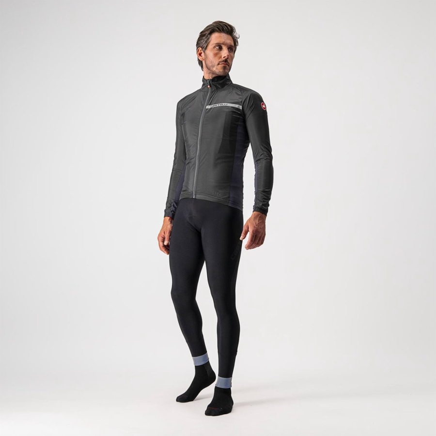 Castelli SQUADRA STRETCH Men Protection Black / Dark Grey | 07BTXJEHU