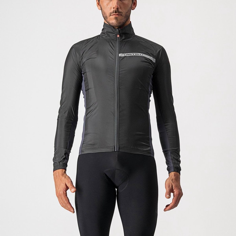 Castelli SQUADRA STRETCH Men Protection Black / Dark Grey | 07BTXJEHU