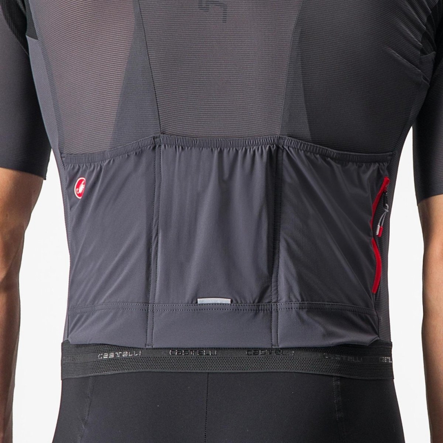 Castelli SUPERLEGGERA 3 Men Jersey Dark Grey | 21IXLCGHR