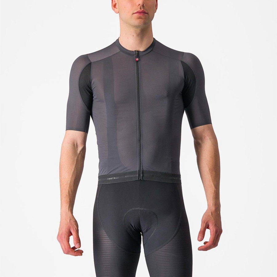 Castelli SUPERLEGGERA 3 Men Jersey Dark Grey | 21IXLCGHR