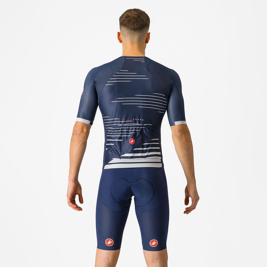 Castelli SUPERLEGGERA Men Bib Shorts Blue | 58KROTZEI