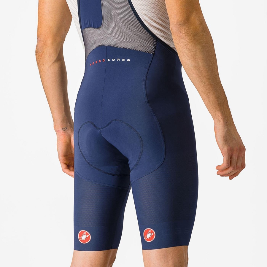 Castelli SUPERLEGGERA Men Bib Shorts Blue | 58KROTZEI