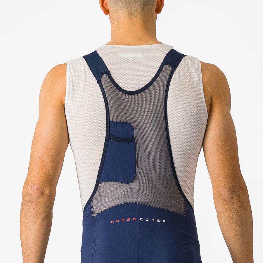 Castelli SUPERLEGGERA Men Bib Shorts Blue | 58KROTZEI