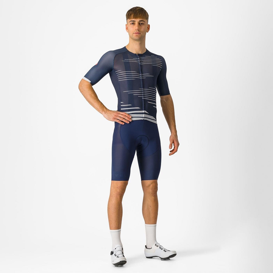 Castelli SUPERLEGGERA Men Bib Shorts Blue | 58KROTZEI