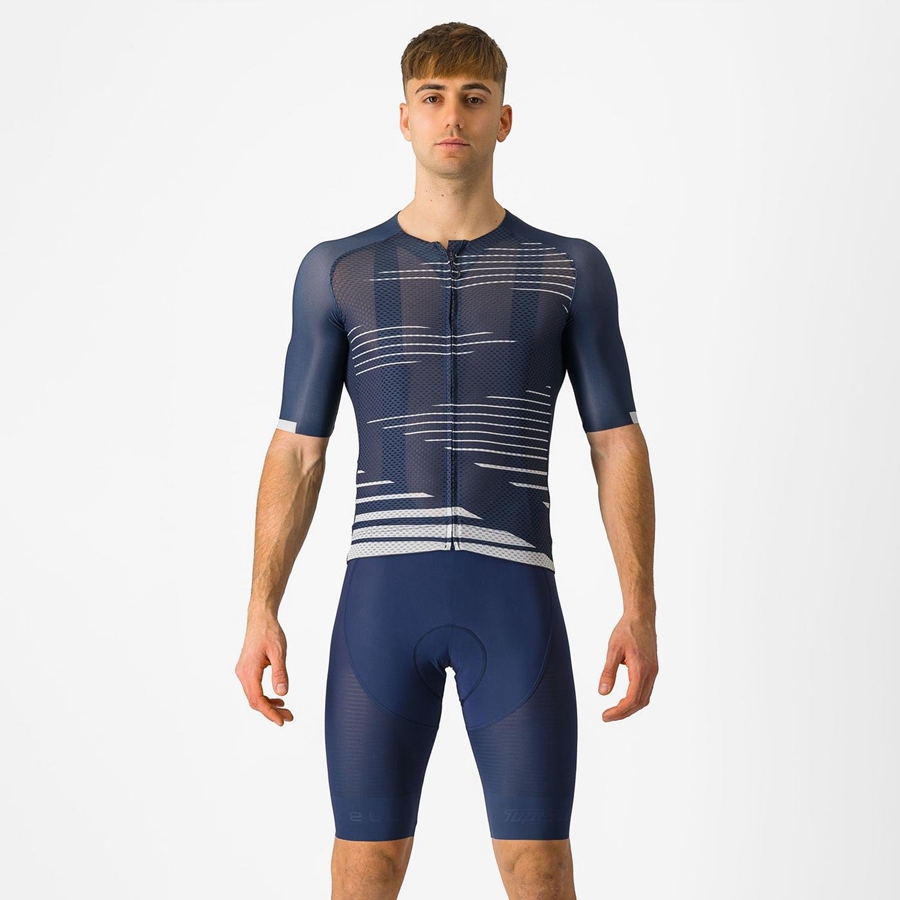 Castelli SUPERLEGGERA Men Bib Shorts Blue | 58KROTZEI