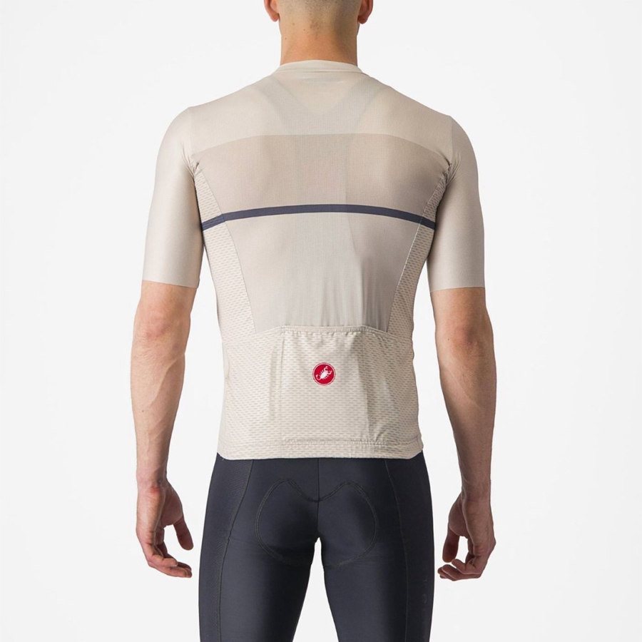 Castelli TRADIZIONE Men Jersey Silver / Blue | 01OXLBFVJ