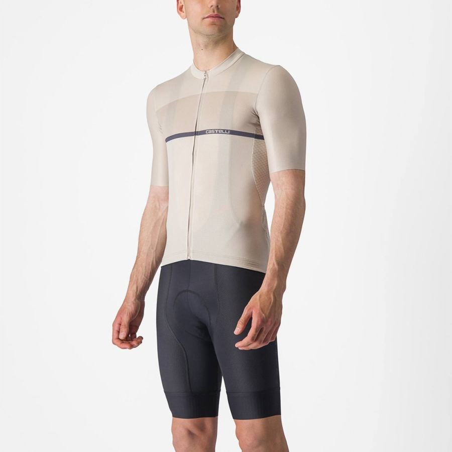 Castelli TRADIZIONE Men Jersey Silver / Blue | 01OXLBFVJ