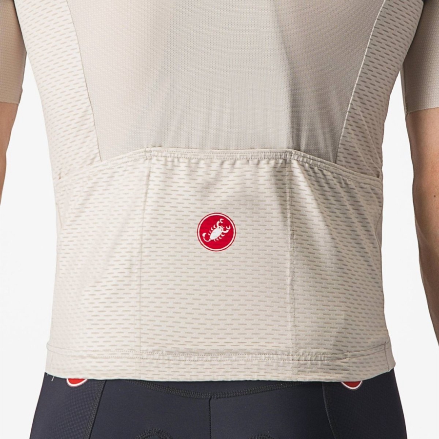 Castelli TRADIZIONE Men Jersey Silver / Blue | 01OXLBFVJ