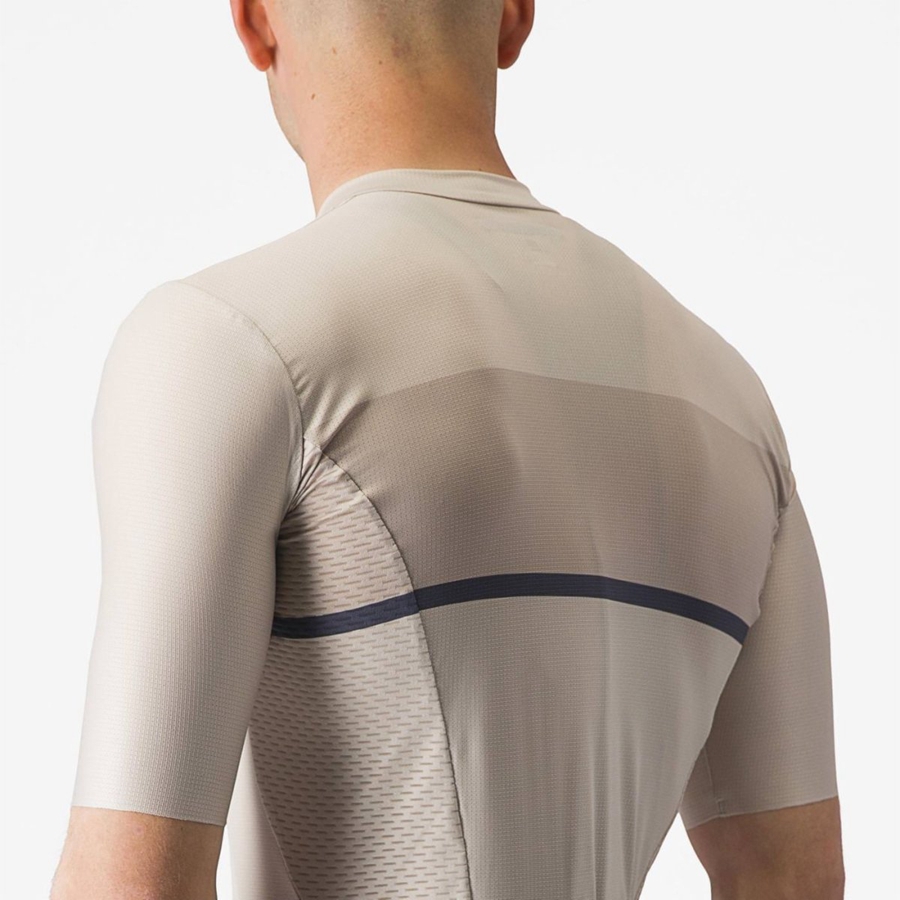 Castelli TRADIZIONE Men Jersey Silver / Blue | 01OXLBFVJ