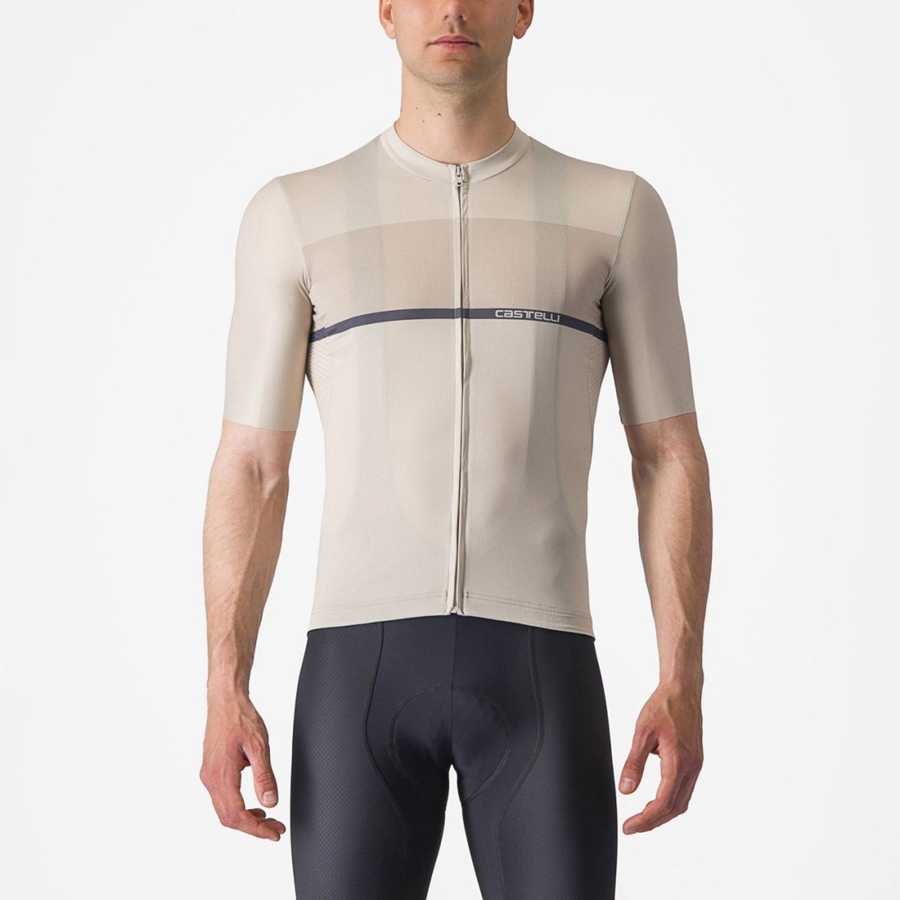 Castelli TRADIZIONE Men Jersey Silver / Blue | 01OXLBFVJ