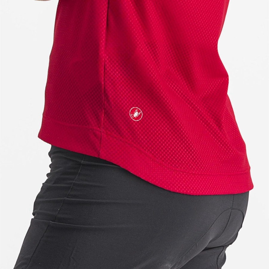 Castelli TRAIL TECH 2 W TEE Women Jersey Dark Red | 25LVQIRNM